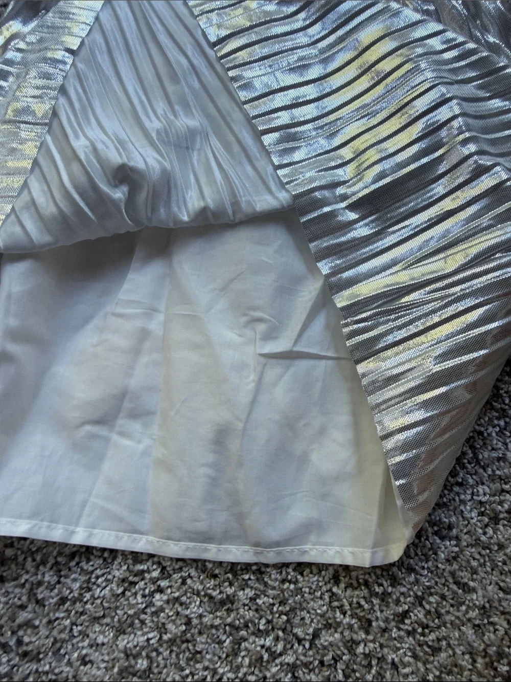 NWT Oshkosh Metallic Silver Pleated Party Dress size 6/6X